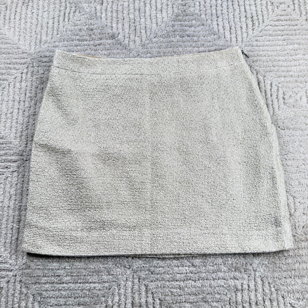 Banana Republic Mini Skirt Women's 8 Champagne Gold Metallic Old Money Tweed